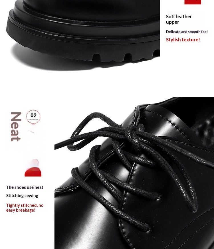 WalkPrime Derby da uomo, stivali bassi Martin, stile britannico, punta tonda, robusti, neri, scarpe casual in pelle con suola spessa, versatili_voghion.com