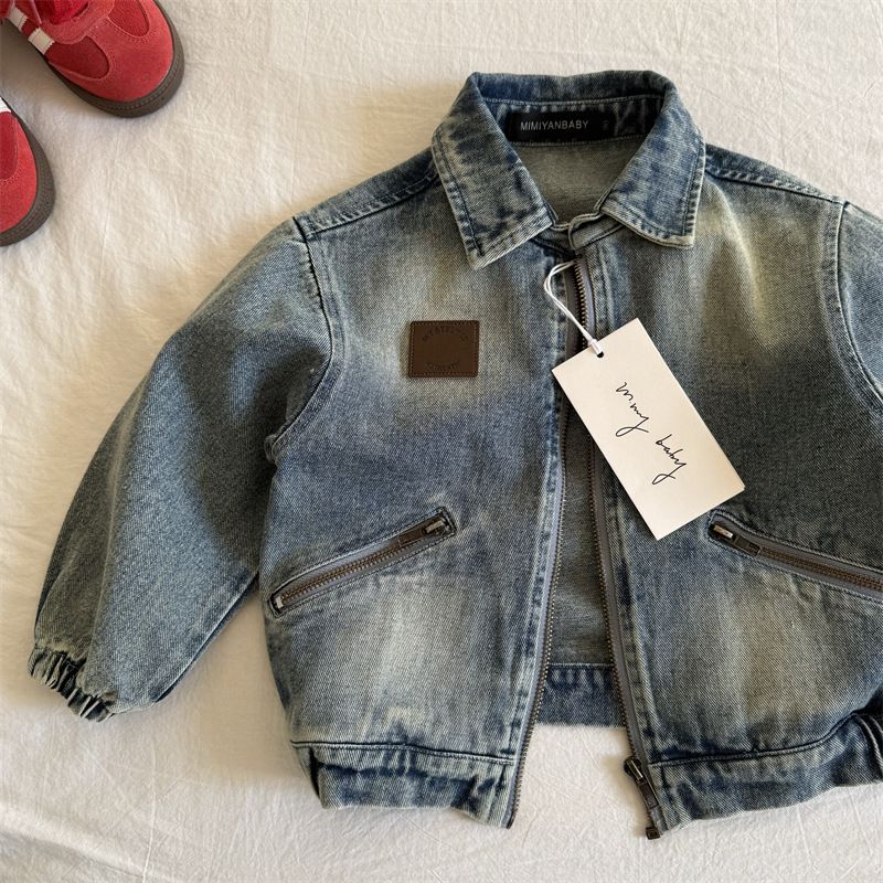 Children's Clothing New 2025 Boys' Soft Denim Korean Version Kids' Jacket Spring Toddler Zipper Clothes Trendy_voghion.com