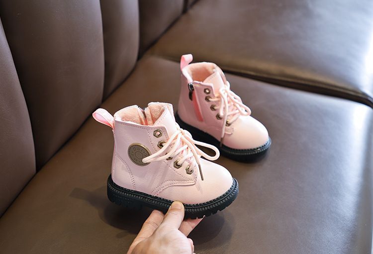Stivali invernali da bambina Martin 2024, stile britannico, corti con scarpe di cotone spesso e morbido, stivali per bambini_voghion.com