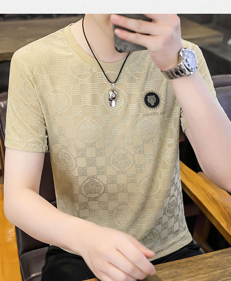 Europese Goederen 2023 Zomer Nieuwe Ijs Zijde Sneldrogend Heren T-shirt Trend Midden En Jeugd Slim Fit Half mouw Dun_voghion.com