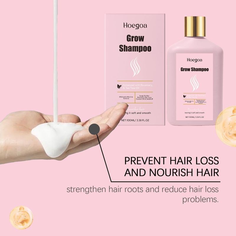 Anti-Haarausfall-Shampoo, Ölkontrolle, fördert Wachstum, Glanz, seidig, nährend, repariert Kopfhautschäden, Spliss, Glanz, glättendes Shampoo_voghion.com