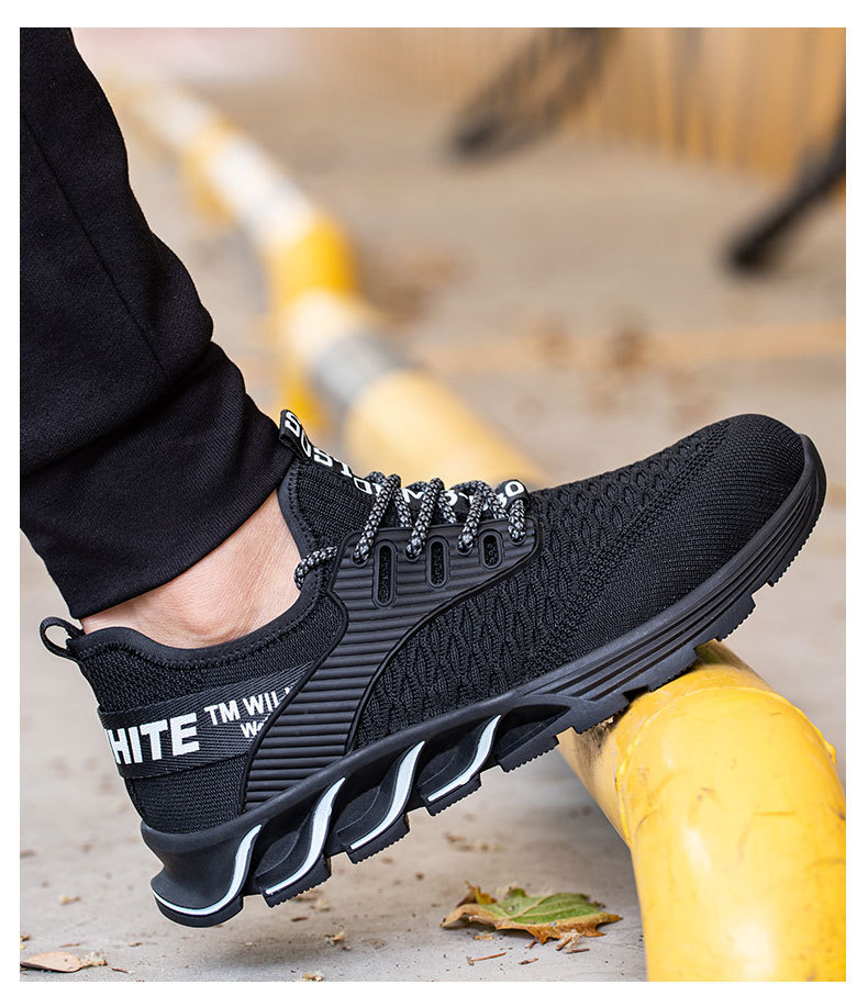 Scarpe con puntale in acciaio da uomo Le scarpe per l'assicurazione del lavoro sono traspiranti leggere e deodoranti fracassano e puntali in acciaio anti-piercing_voghion.com