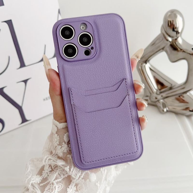 Custodia compatibile con iPhone 16 Pro Max TechGlobe, 15 colori, in pelle tinta unita, con 14 fori di precisione e 13 slot per carte, dritta_voghion.com