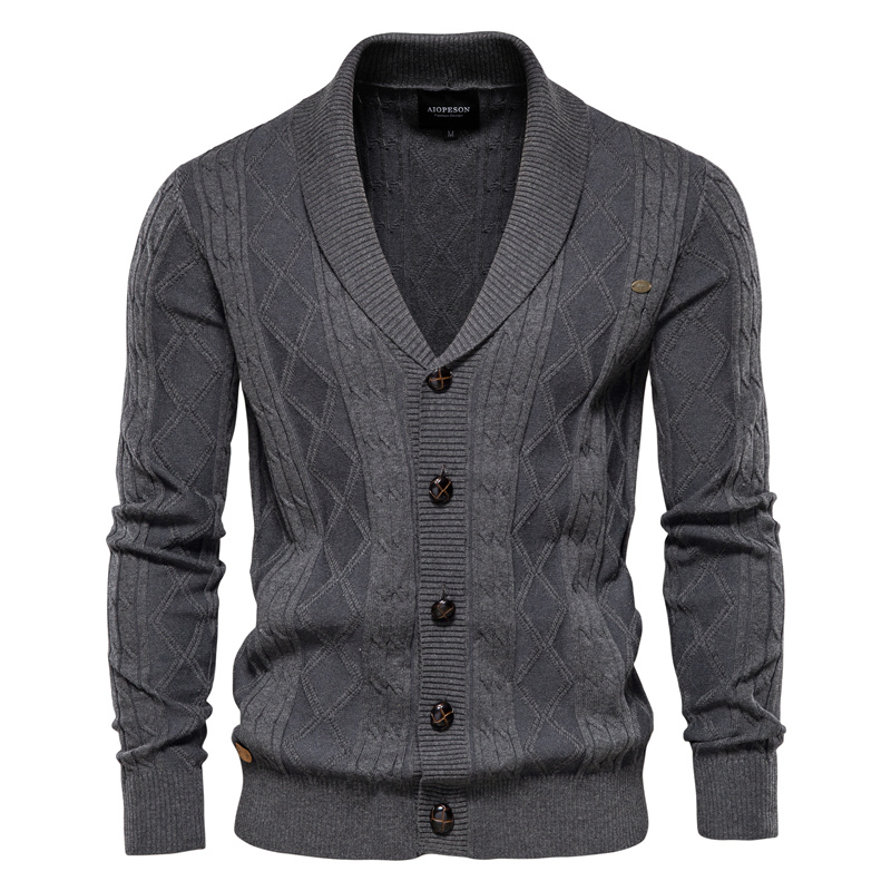 Herenkleding Cardigan Heren V-hals Lange Mouw Trui Heren Dikke Trui Hipster Heren Gebreide Cardigan Jas_voghion.com