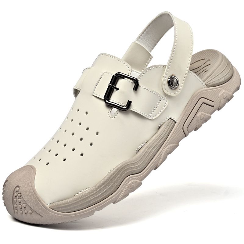 Live Streaming Of Baotou Online Summer Beach Sandals, Trendy Men's Plus Size Slippers_voghion.com