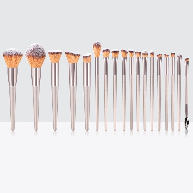 18 stk champagne gull makeup børste sett champagne farge tre farger fabrikk GUJHUI_voghion.com