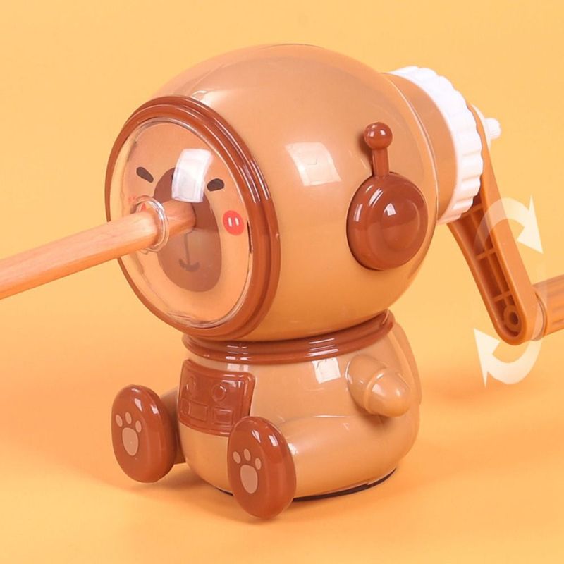 Automatic Pencil Sharpener - Capybara Design Electric Desk Mounted School Tool With Container EU_voghion.com