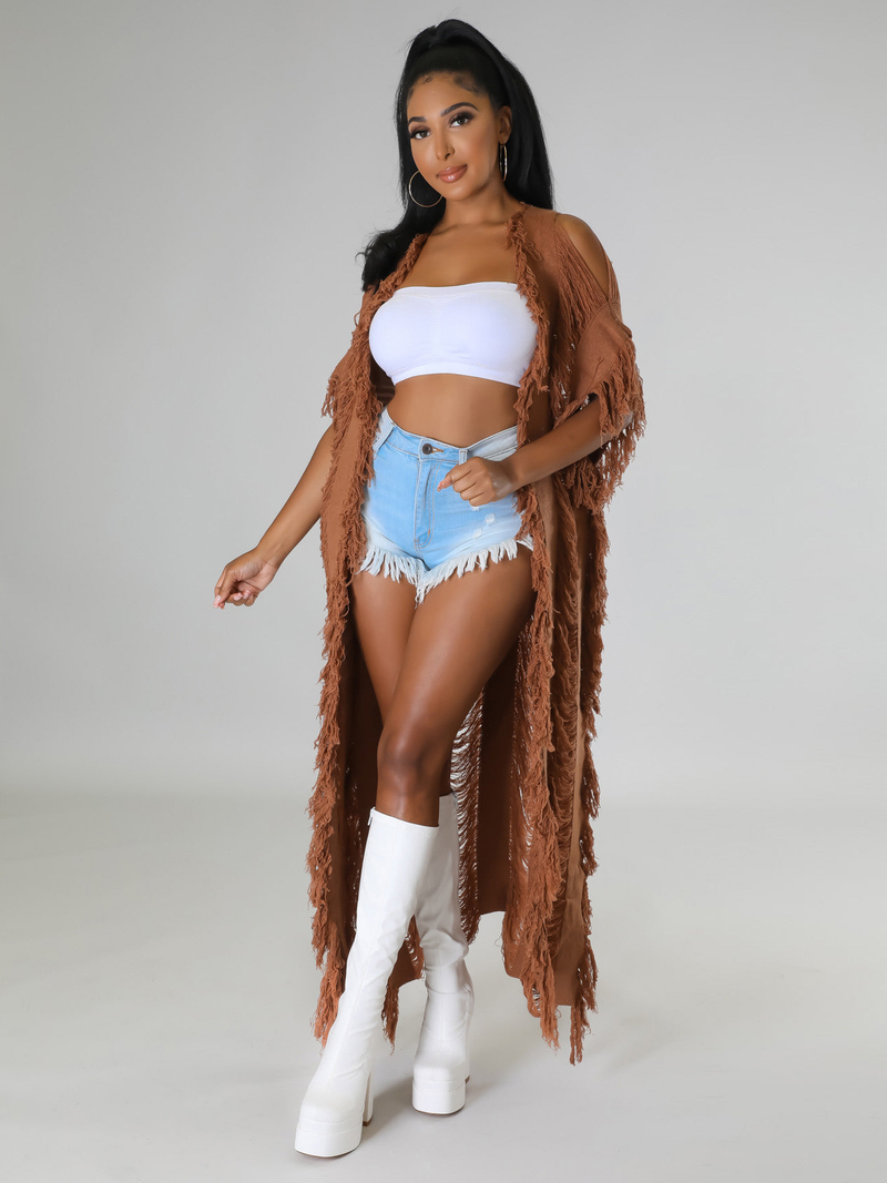 Cardigan creux à la mode pour femmes, veste tricotée avec pompon, automne et hiver_voghion.com