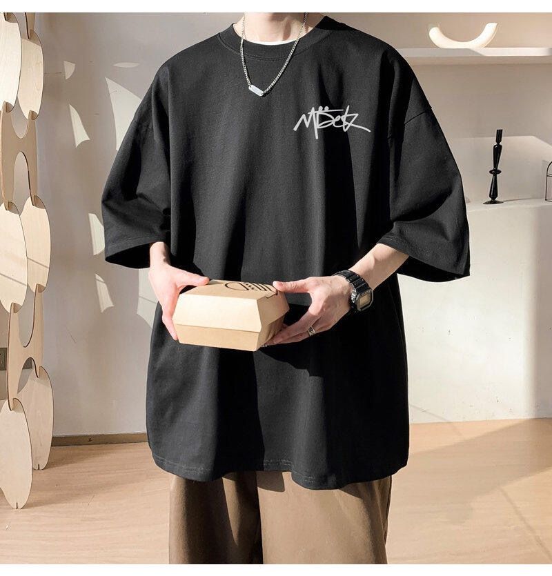 Maglietta a maniche corte da uomo, taglie forti, estiva, casual, ampia, con scollo rotondo e mezza manica, semplice e stampata._voghion.com