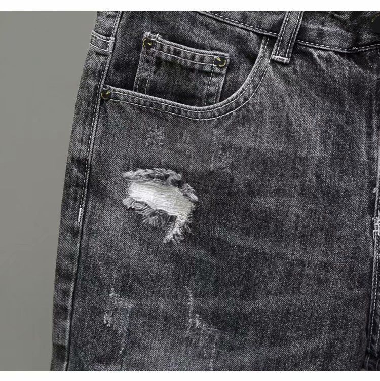 Herrenbekleidung Zerrissene Jeansshorts Herren Sommer Retro Modemarke Distressed Shorts Persönlichkeit Bettlerhose Vielseitige Herrenhose_voghion.com