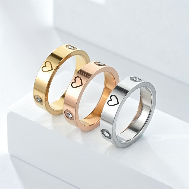 Women's Jewelry Fashion New Niche Personality Love Heart Diamond Couple Ring Pinky Ring_voghion.com