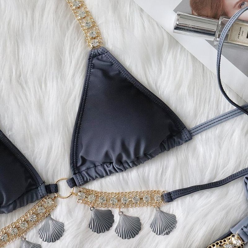 Maillot de bain fendu pour femmes, maillot de bain de luxe en cristal et diamants, coque de bikini_voghion.com