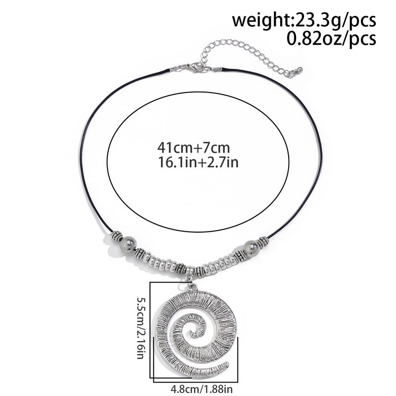 Vendite calde Shixin Retro Grande Filo Circolare Conch Ciondolo Collana Etnica in Pelle con Catena Appesa, Tendenza Decorativa da Donna 2024._voghion.com