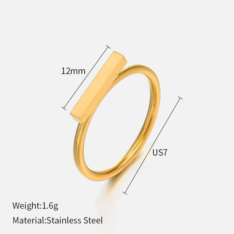 Trendy Geometric Plain Stainless For Women, Niche Design, Versatile Cuboid Titanium Steel Ring_voghion.com