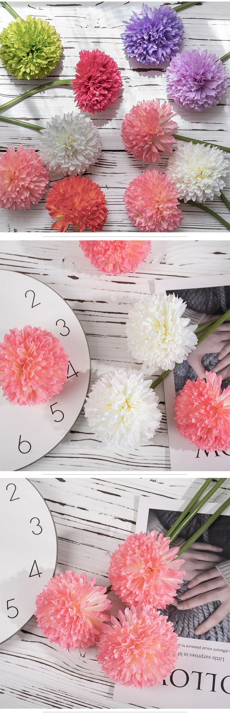 small hydrangea onion ball simulation bouquet simulation plant silk flower fake flower home wedding MW13301_voghion.com