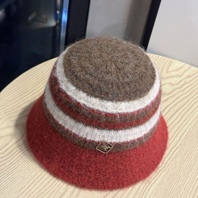 Nuova protezione per le orecchie in maglia da pescatore per donna, autunno e inverno, elegante secchiello in lana calda che snellisce il viso in stile giapponese_voghion.com