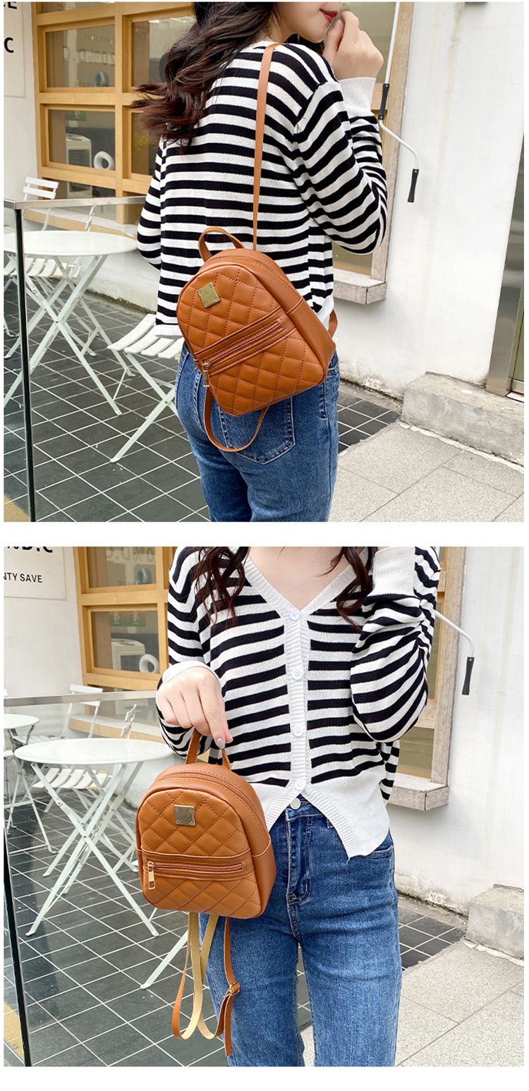 Bolso bandolera de hombro con estampado de cuadros rombos, de gran capacidad, informal, para teléfono móvil, para mujer_voghion.com