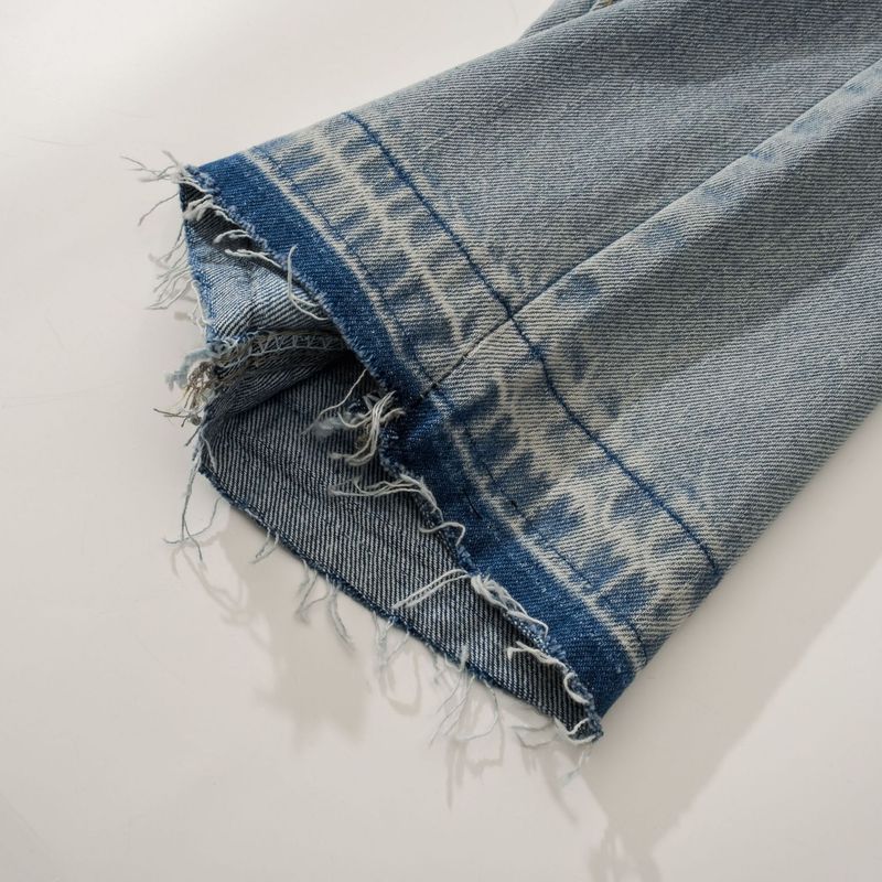 Moške kavbojke American Cleanfit Blue Tassel 507 Vintage Washed Distressed Trousers_voghion.com