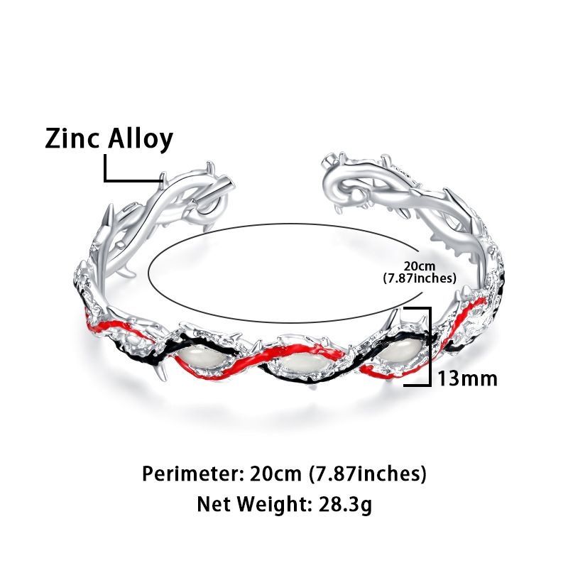 Braccialetto europeo e americano con occhio di gatto con spina scura in lega, gioielli alla moda hip hop_voghion.com