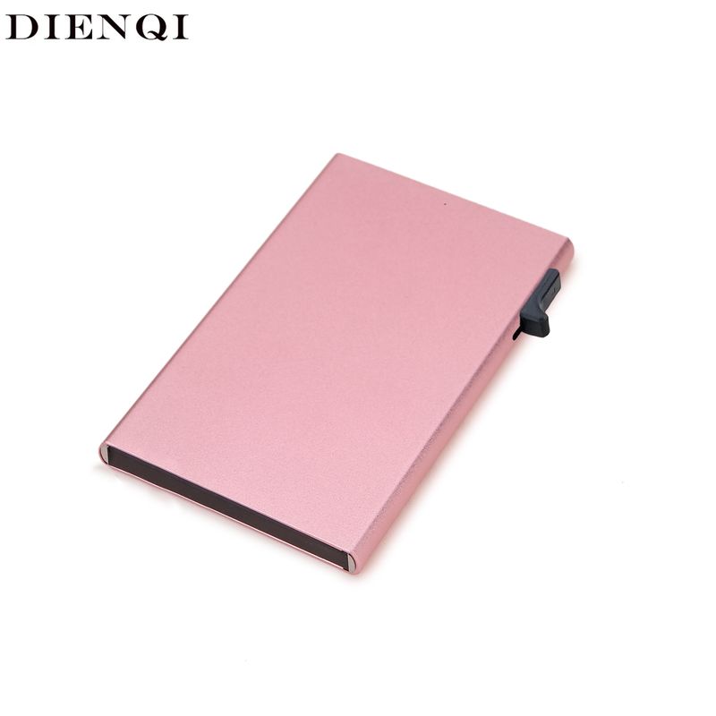 RFID Metal Men's Card Holder Simple Ultra Thin Bank Card Protective Case Aluminum Alloy Side Push One Key Card Out Anti Theft Swipe_voghion.com