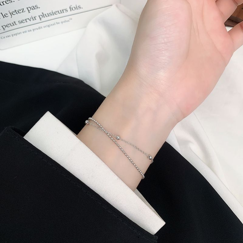 S925 Sterling Sëlwer Ronn Perlenkette Duebelschicht Armband Modesch Villsäiteg Perlen Handschmuck Temperament Nisch Einfach Bijouen Fra_voghion.com