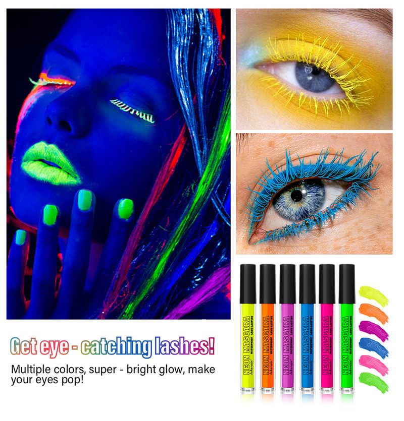 Mascara Lakerain Fluorescent Color Mascara Halloween Cosplay Mascara_voghion.com