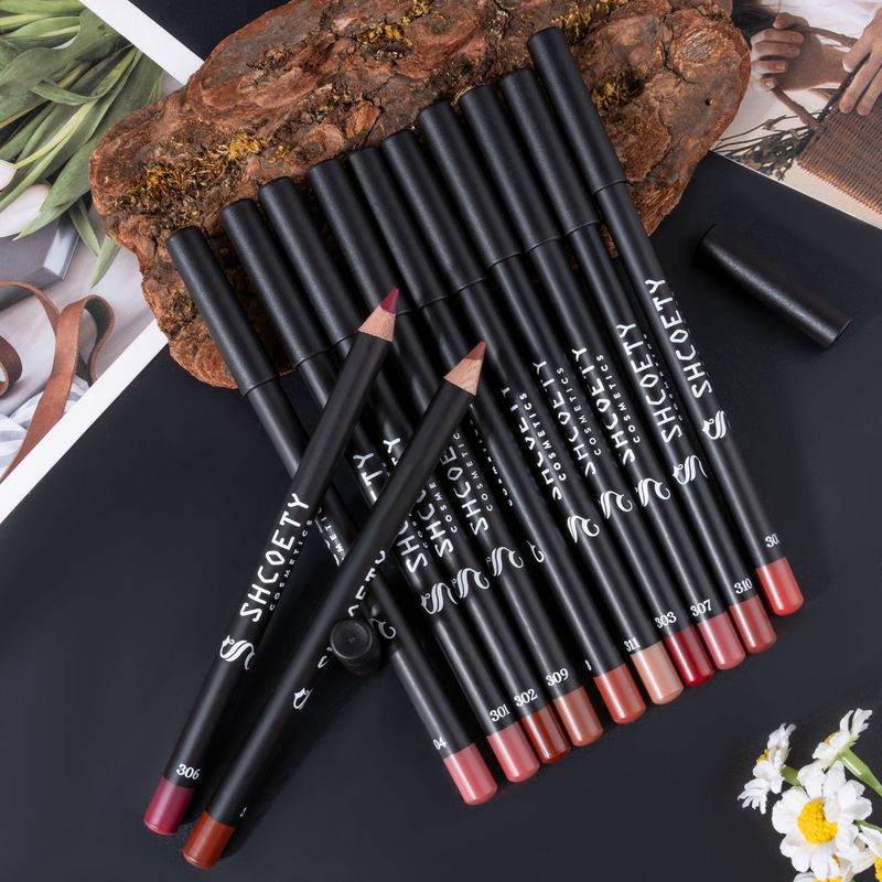 SHCOETY 12-Color Lip Liner Set - Nude Matte Lipsticks, Long-Lasting & Transfer-Proof Makeup_voghion.com