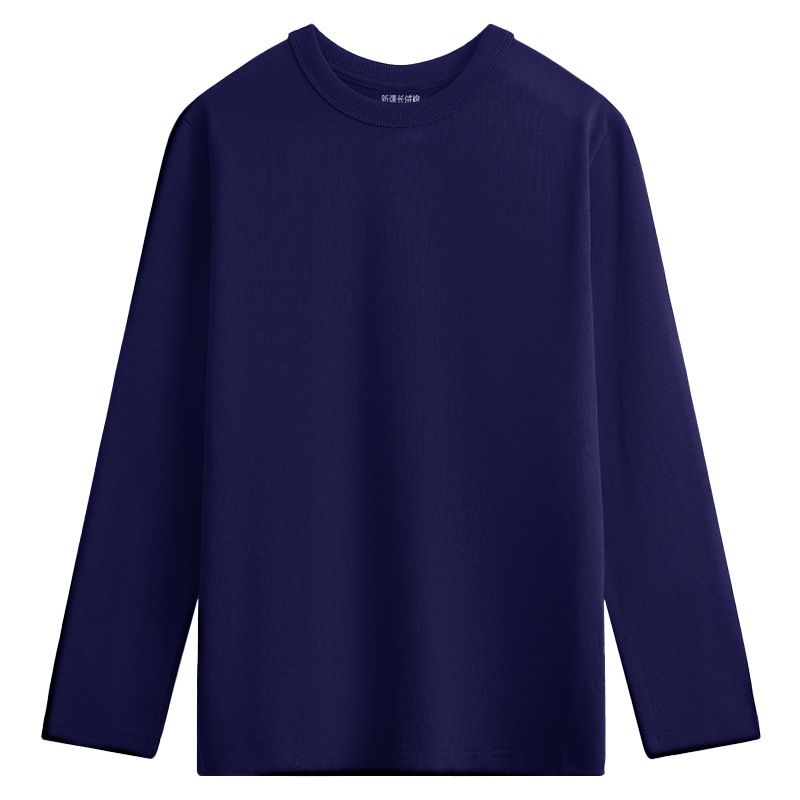 Maglietta a maniche lunghe unisex da uomo, in puro cotone Pima a fibra lunga, tinta unita, colore bianco, 2025d, leggera, con ammoniaca liquida, anni '50, Xinjiang_voghion.com
