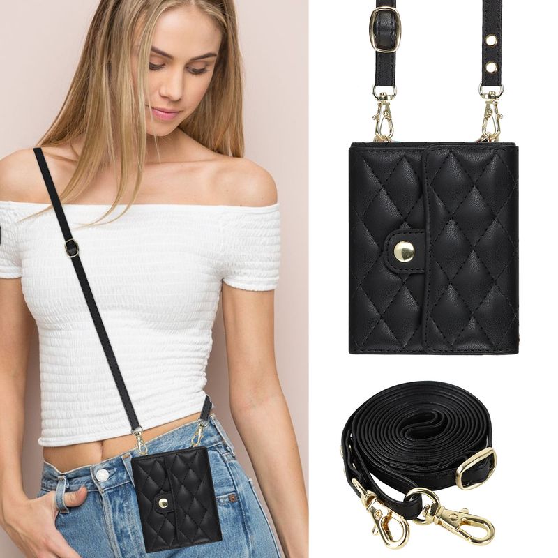 Z Flip4 5 Crossbody składany futerał na telefon skórzany pokrowiec akordeonowy odpowiedni do małego etui ochronnego na telefon Flip6_voghion.com