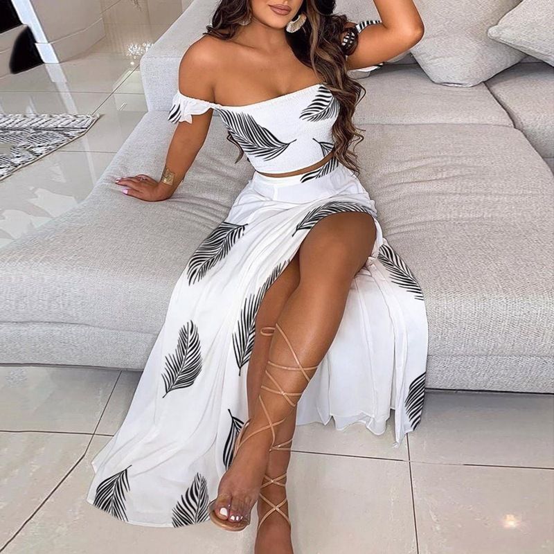 Rochie de vară pentru femei, 2024, cu croială slim fit, cu imprimeu boem francez, lungime medie, cu sutien_voghion.com