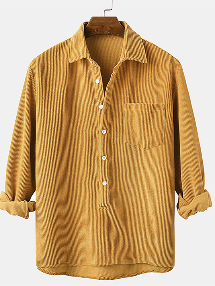 Camicia casual a maniche lunghe con colletto a righe da uomo, di qualità imbattibile, per primavera e autunno_voghion.com