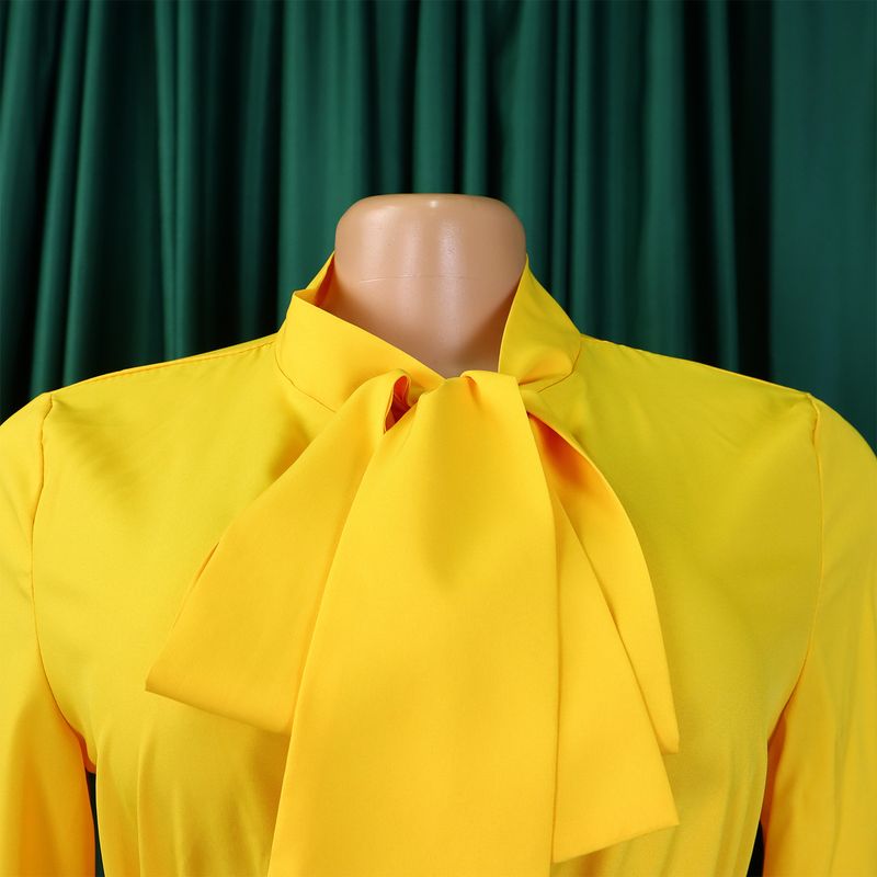 Großes Damenkleid im Herbst 2024, Neuheit mit Schnürung, Plissee, langen Ärmeln, Farbblock, elegantes Kleid mit Temperament_voghion.com