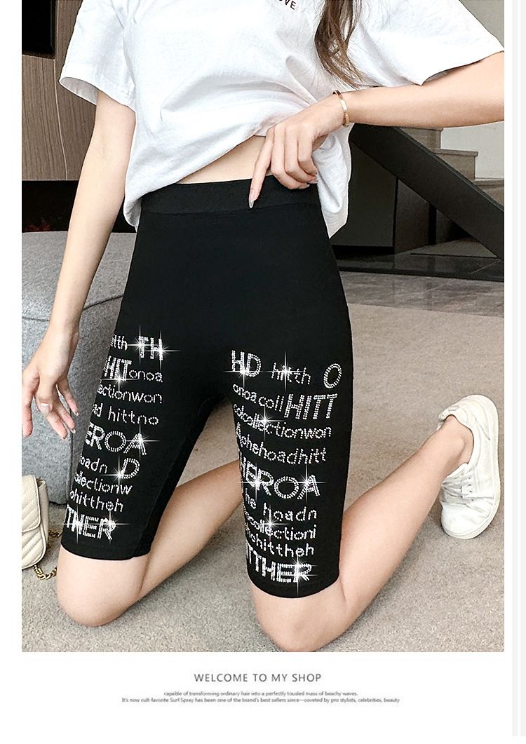 Vêtements pour femmes, nouveaux leggings tendance à cinq points, serrés et diamantés, shorts d'été en modal pour femmes, pantalons de cyclisme décontractés pour le sport_voghion.com