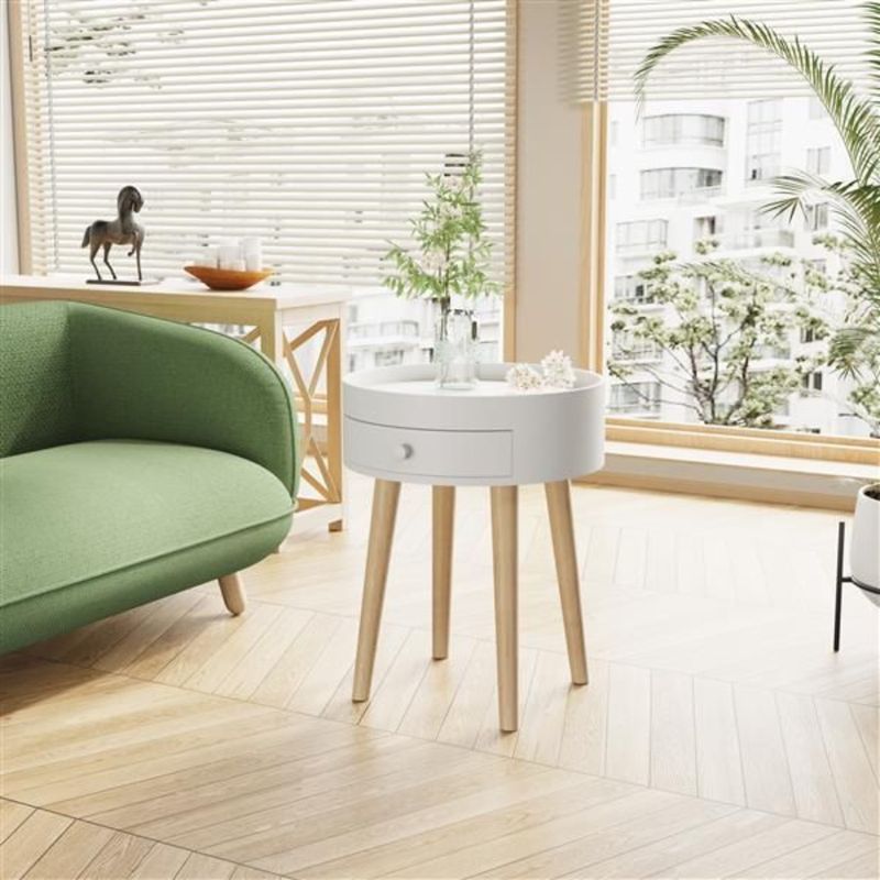 18H Side Coffee Bedside Living Storage Table Sofa Bedside Drawer Table Table Furniture Room_voghion.com