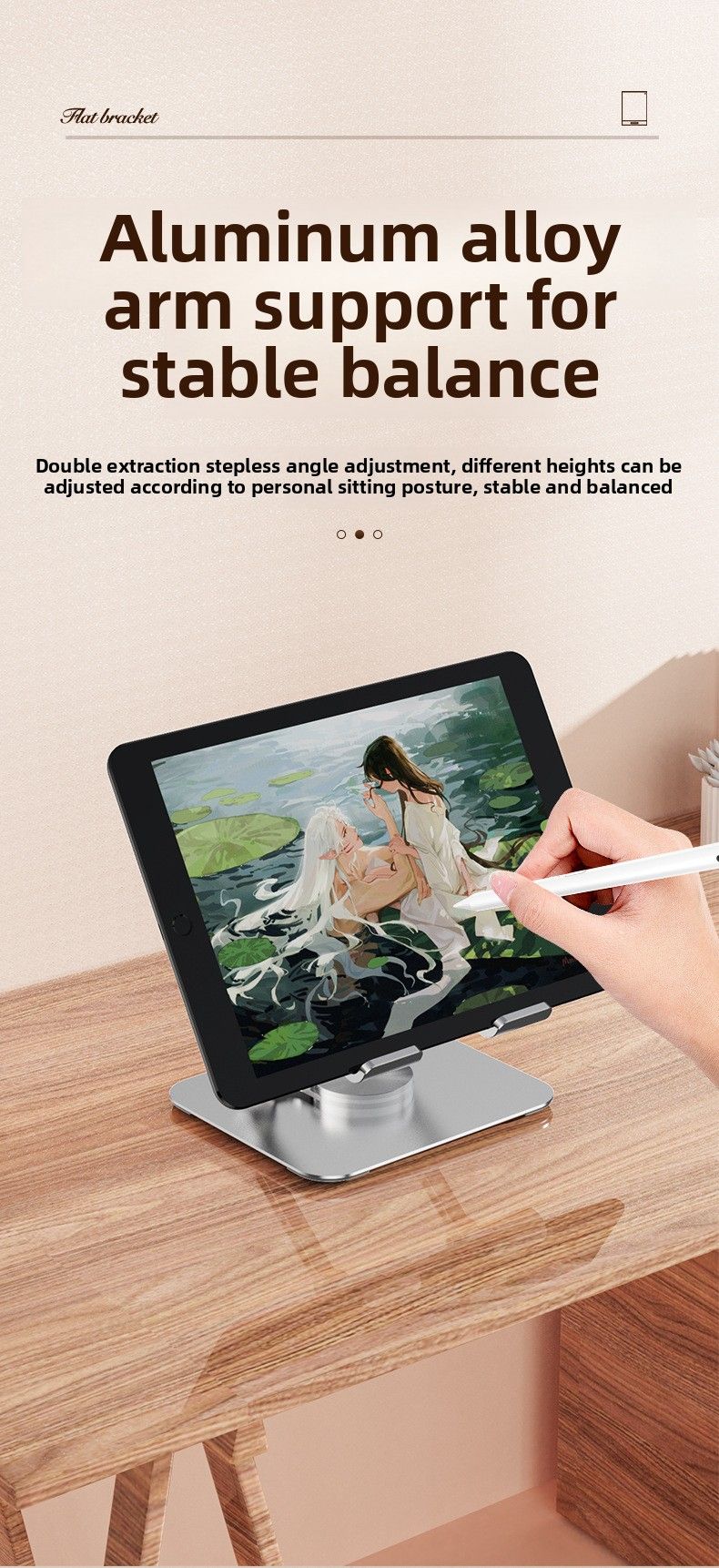 Desktop Holder, Mobile Phone Tablet, Computer Holder 360-degree Rotating Metal, High-end Lazy Live Broadcast Drama Chasing Artifact_voghion.com