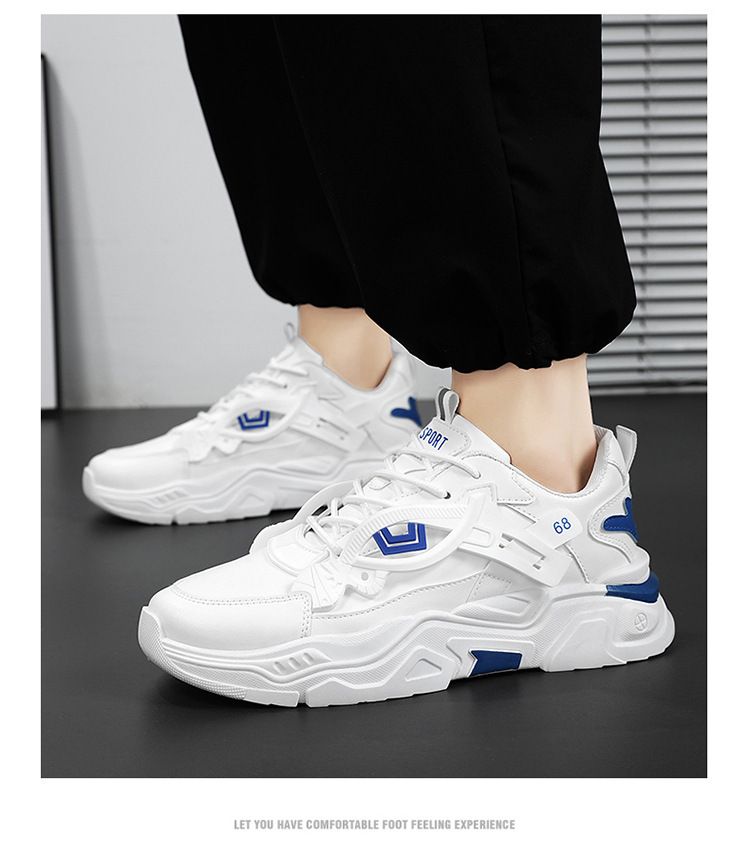Herbst Neue atmungsaktive weiße Sneakers Herren Trendy Vielseitige, höhenverstärkende Sport- und Freizeitschuhe für den Laufsport_voghion.com