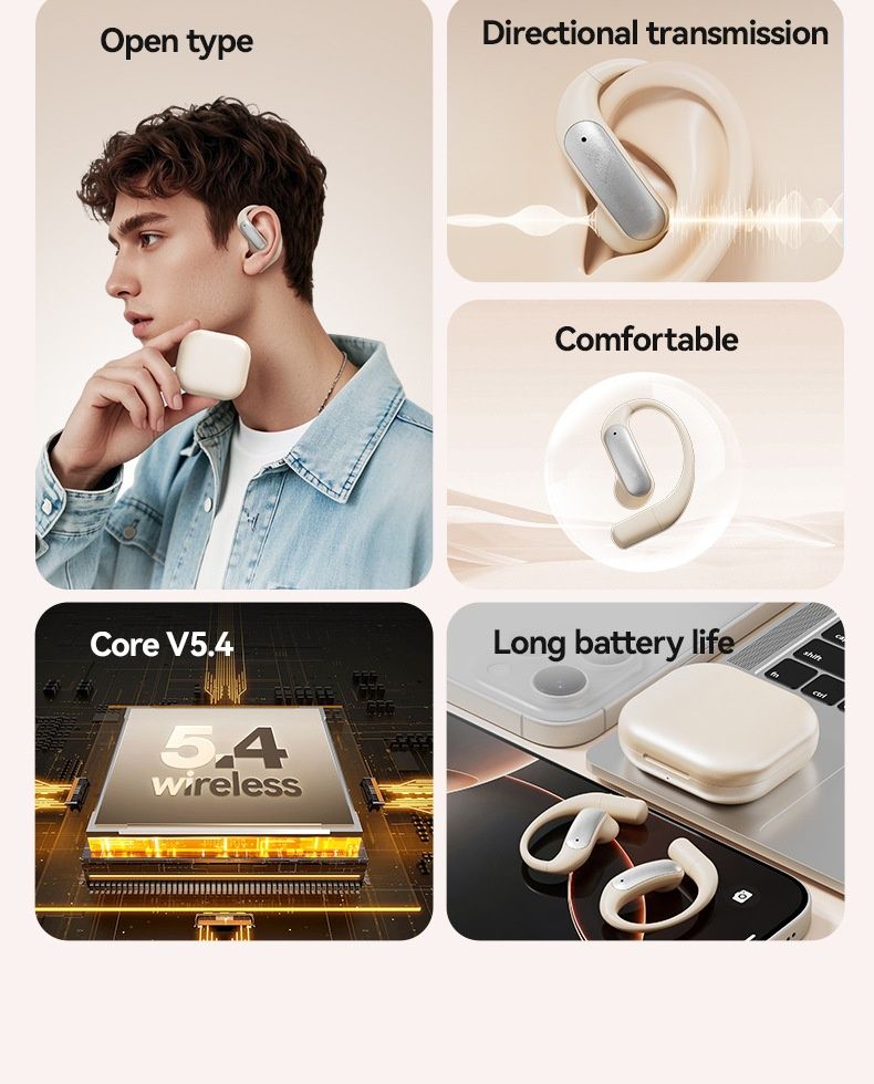 NeoGear M122 Noise Cancelling Long Battery Life Cross-Border 2025 New AI Translation Over-Ear Bluetooth Earbuds_voghion.com