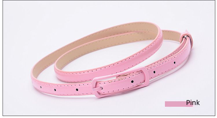 Cinturón más vendido de primavera y verano al por mayor, cinturón de charol de color caramelo, cinturón de color deslumbrante, cinturón fino decorativo para damas 7088_voghion.com
