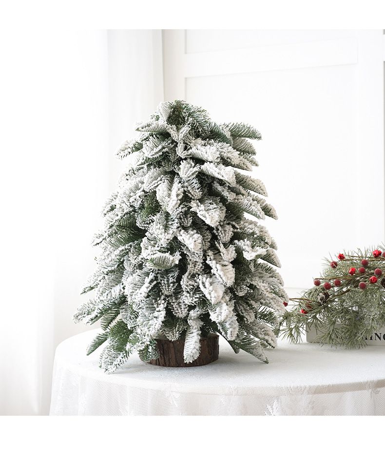 Weihnachten Simulierte Fallen Schnee Beflockung Nobel Baum Nordic Stil Kleine Desktop Dekoration Baum_voghion.com
