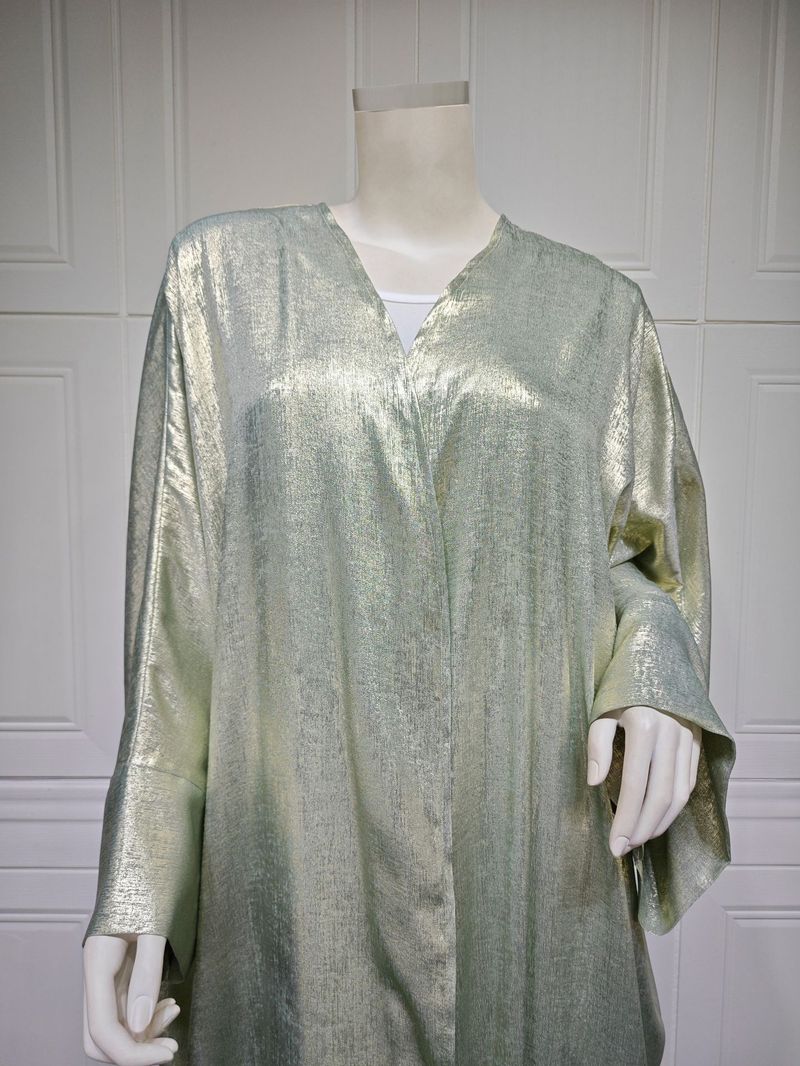 Vêtements pour femmes musulmanes, robe estampillée dorée, abaya, vêtements d'extérieur, cardigan_voghion.com