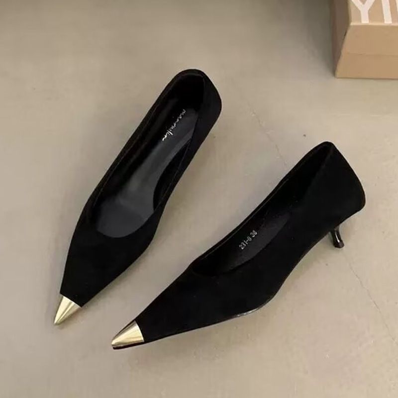 Scarpe da donna con tacco a spillo, tacco a spillo, tacco alto, stile gattino, stile francese, scarpe con gonna profumata_voghion.com