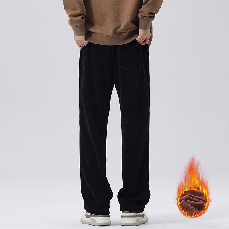 LKTM Wear # Corduroy ravne hlače, ležerne muške, trendi brend, široke viseće elastične struke s baršunastim toplim sportskim hlačama A77_voghion.com