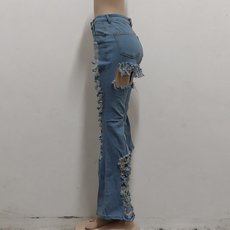 Ženska oblačila HSF2535 ekskluzivne seksi modne vsestranske raztegljive hlače z resicami, raztrgane, slim fit, na zvon_voghion.com