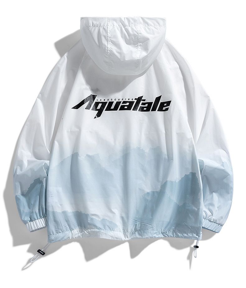 Îmbrăcăminte de protecție solară în stil gradient peisagistic pentru bărbați și femei, vară, rezistentă la UV și cu uscare rapidă_voghion.com