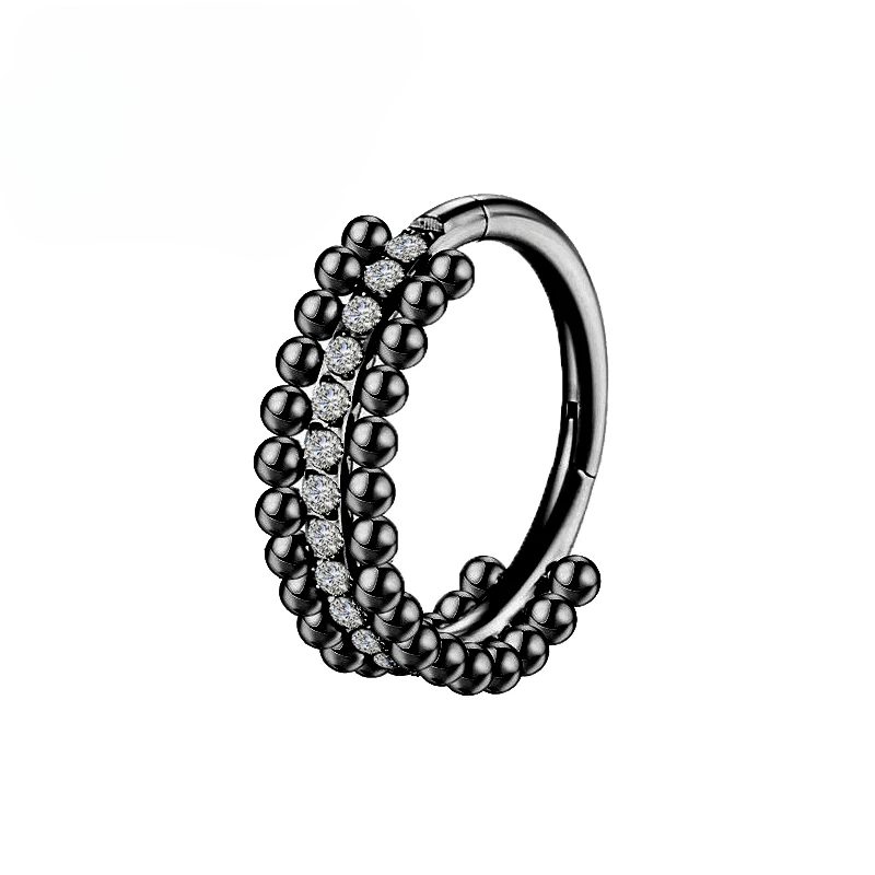 F136 Titanium Tragus Piercing Septum Clicker Neusringen Hoop Conch Scharnierende Sectie Zircon Oorbellen Kraakbeen Lichaamssieraden Vrouw_voghion.com