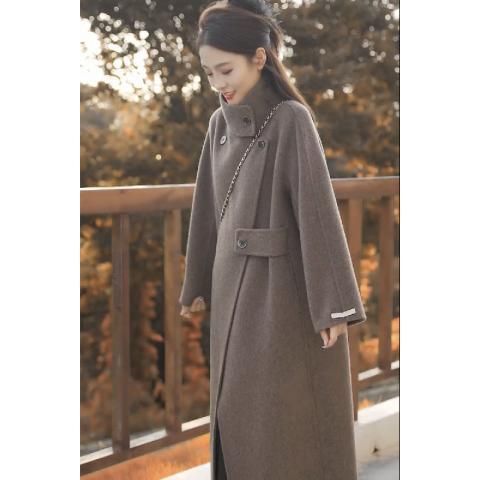 Lana popolare di quest'anno per le donne, abbigliamento autunno e inverno 2024, nuovo stile coreano di fascia alta, stile Hepburn in piedi_voghion.com