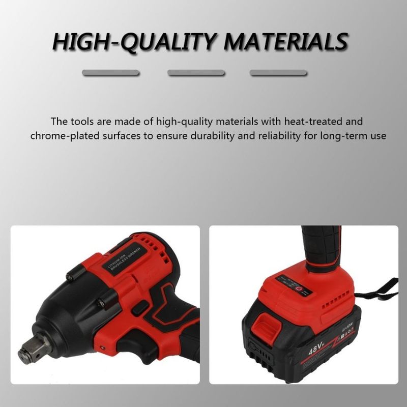 With Cordless Wrench A 48V Drill Portable Piece Accessories Drill Impact Wrench Kit Brushless Cordless Batteries Impact Kit One_voghion.com