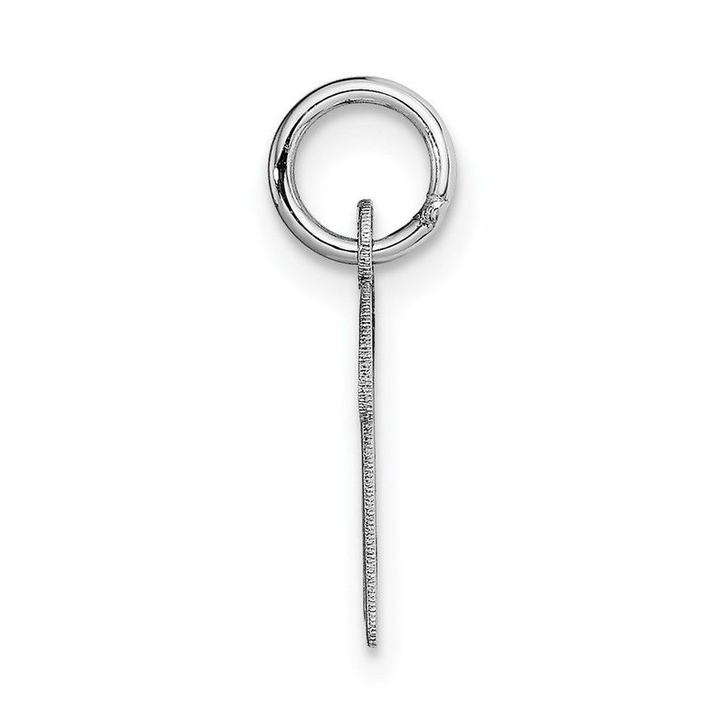 14k White Gold Small Script Letter M Initial Charm_voghion.com