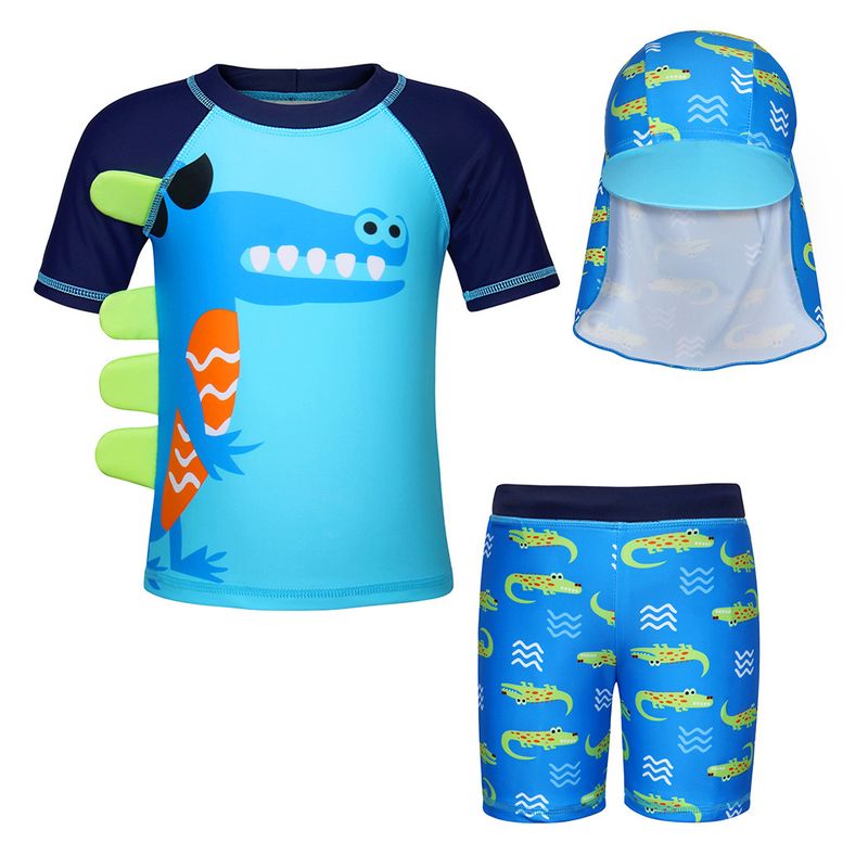 Madre y niños Nueva ropa para niños Traje de baño para niños Traje de baño para niños europeos y americanos Traje de surf con protección solar de tiburón de dibujos animados de una pieza para niño_voghion.com