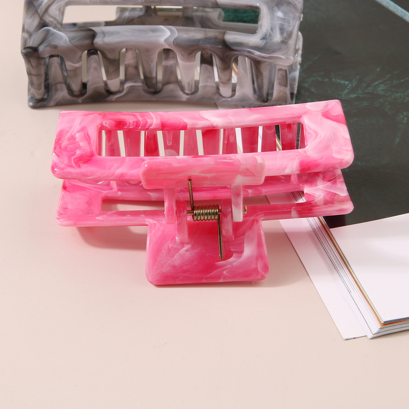 Nuova clip con motivo in marmo, clip con squalo semplice e versatile, forcina per capelli femminile sulla parte posteriore della testa, accessori per capelli_voghion.com